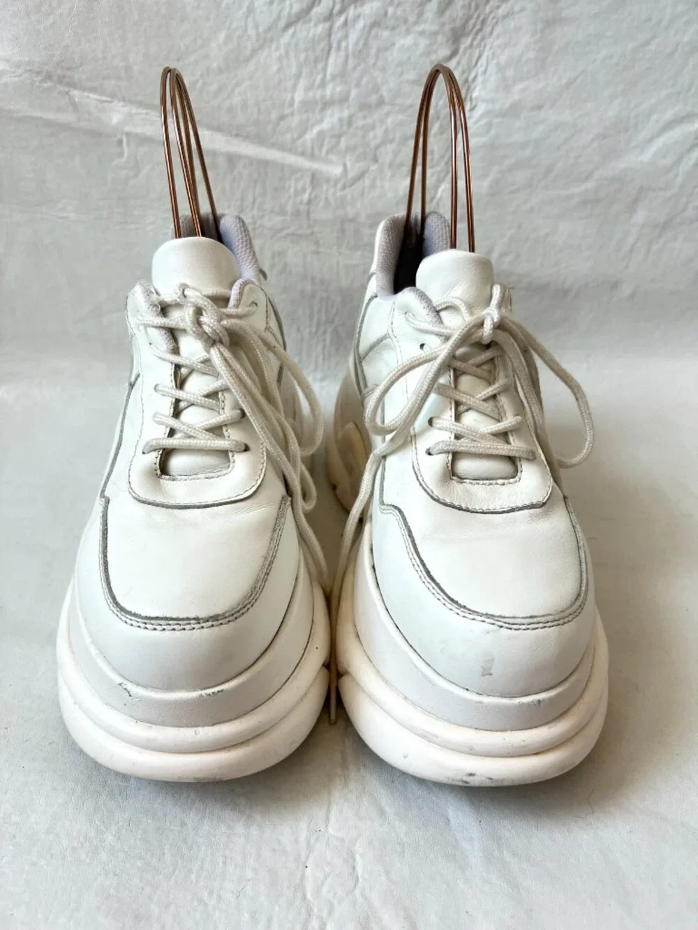 Jeffrey Campbell platform sneakers 8 white leather lace up chunky Most Def 2